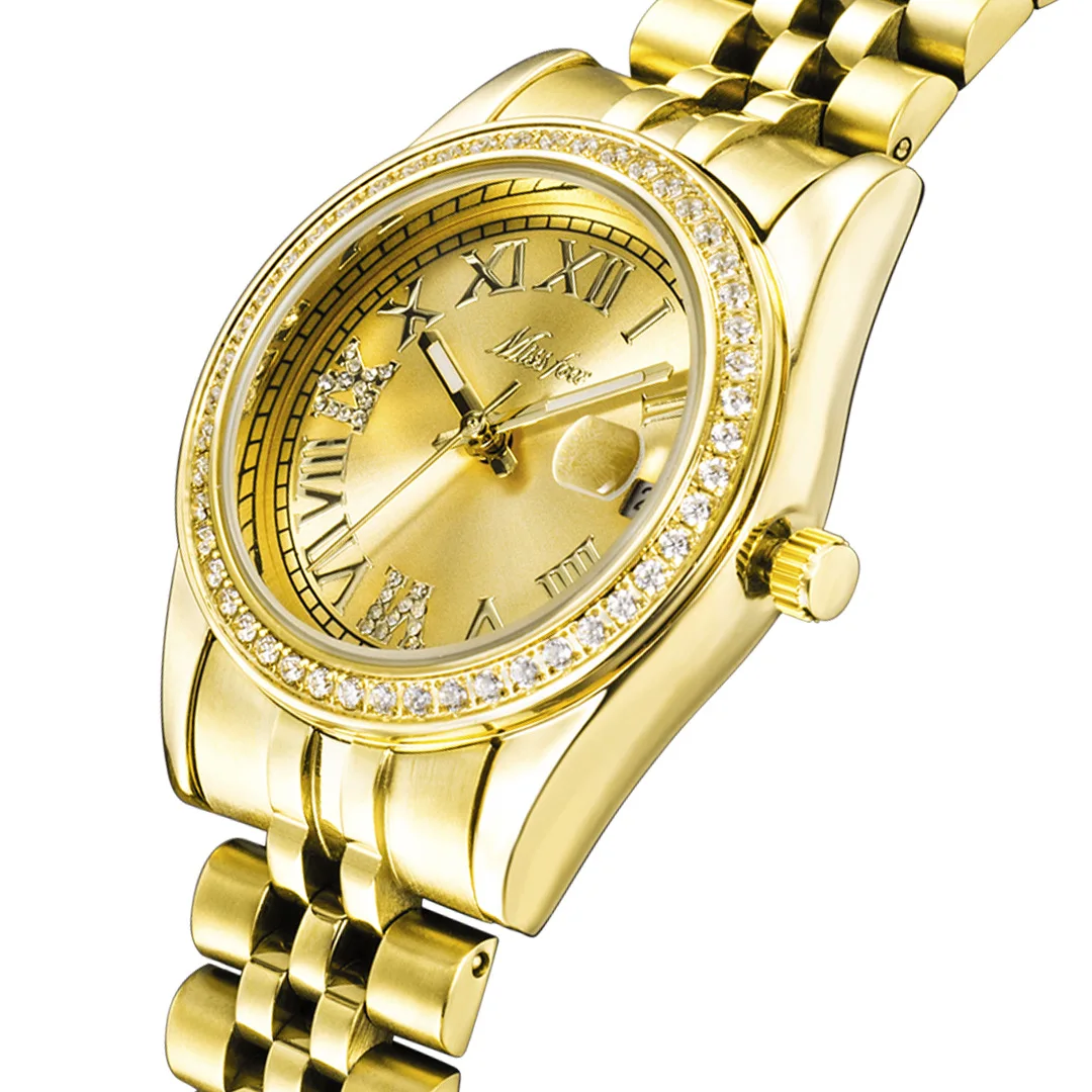 Fashion  Watches Ladies Top Brand luxury  Quartz   Wristwatch Stainless Steel Date  Gift Watch