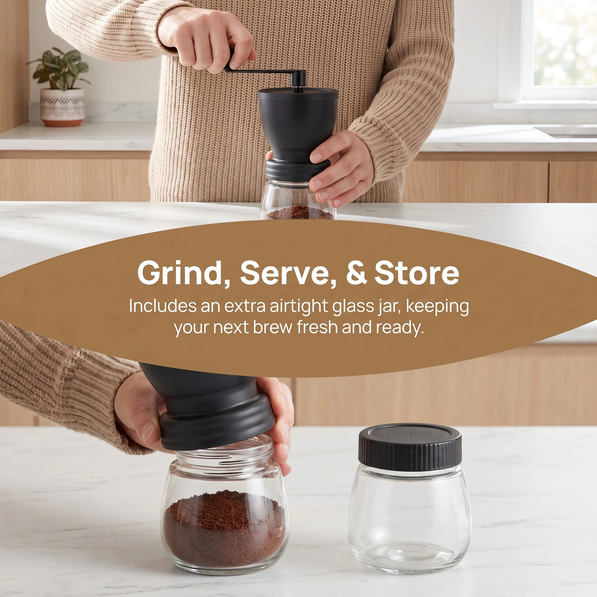 Portable Manual Coffee Grinder - Burr Hand Grinder 评论和价格
