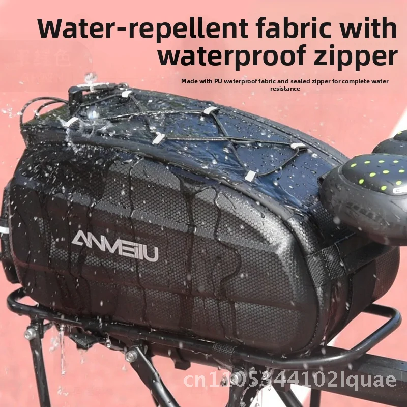 

Mountain Bike Tail Bag Back Seat Bicycle Backpack Water-Resistant PU Leather Storage Equipment for Electric Car Driving 6L