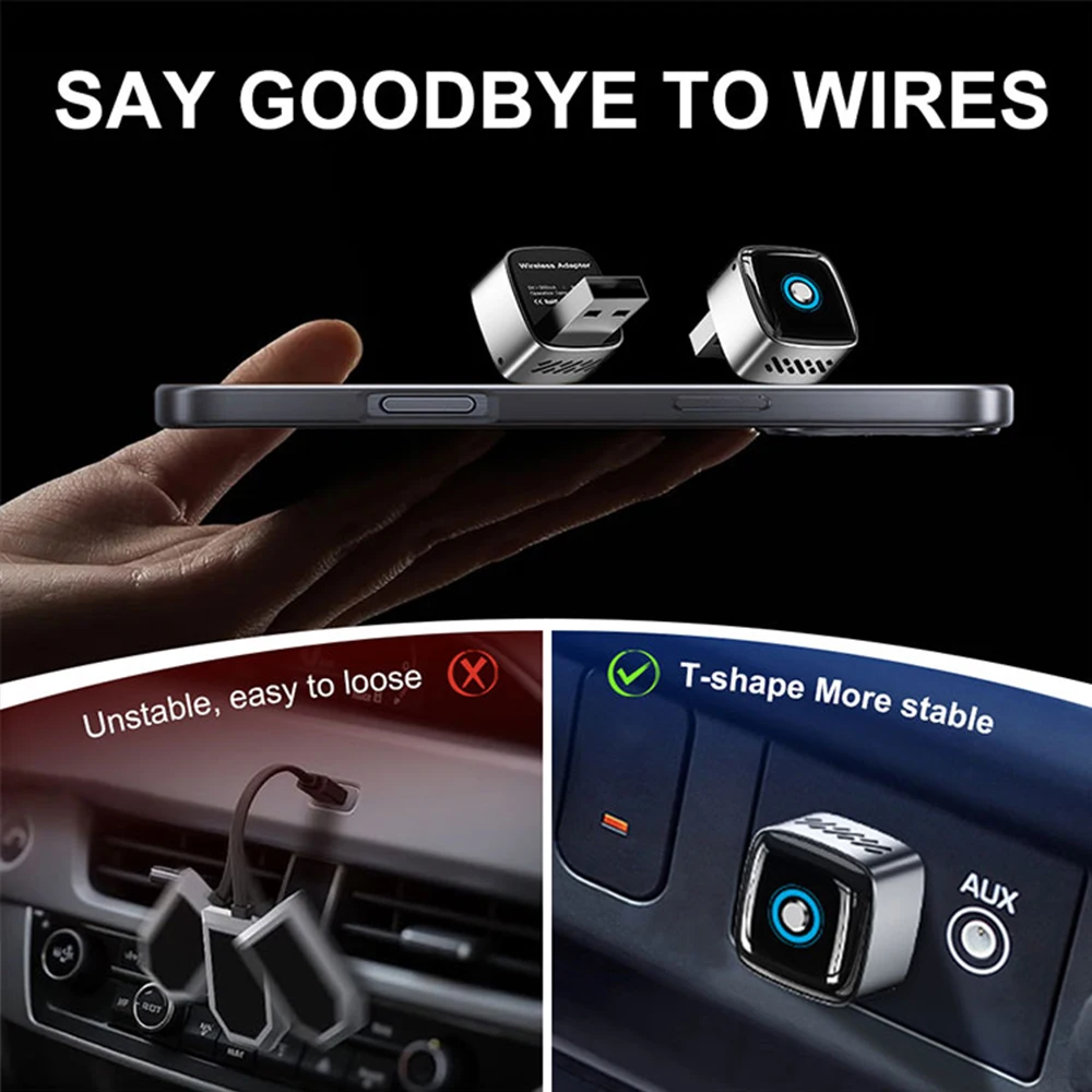 Wooboobox Wireless Android Auto CarPlay Play Adapter USB Plug Car AI Box WiFi Bluetooth For Mazda Button Toggle iPhone B5 view 3
