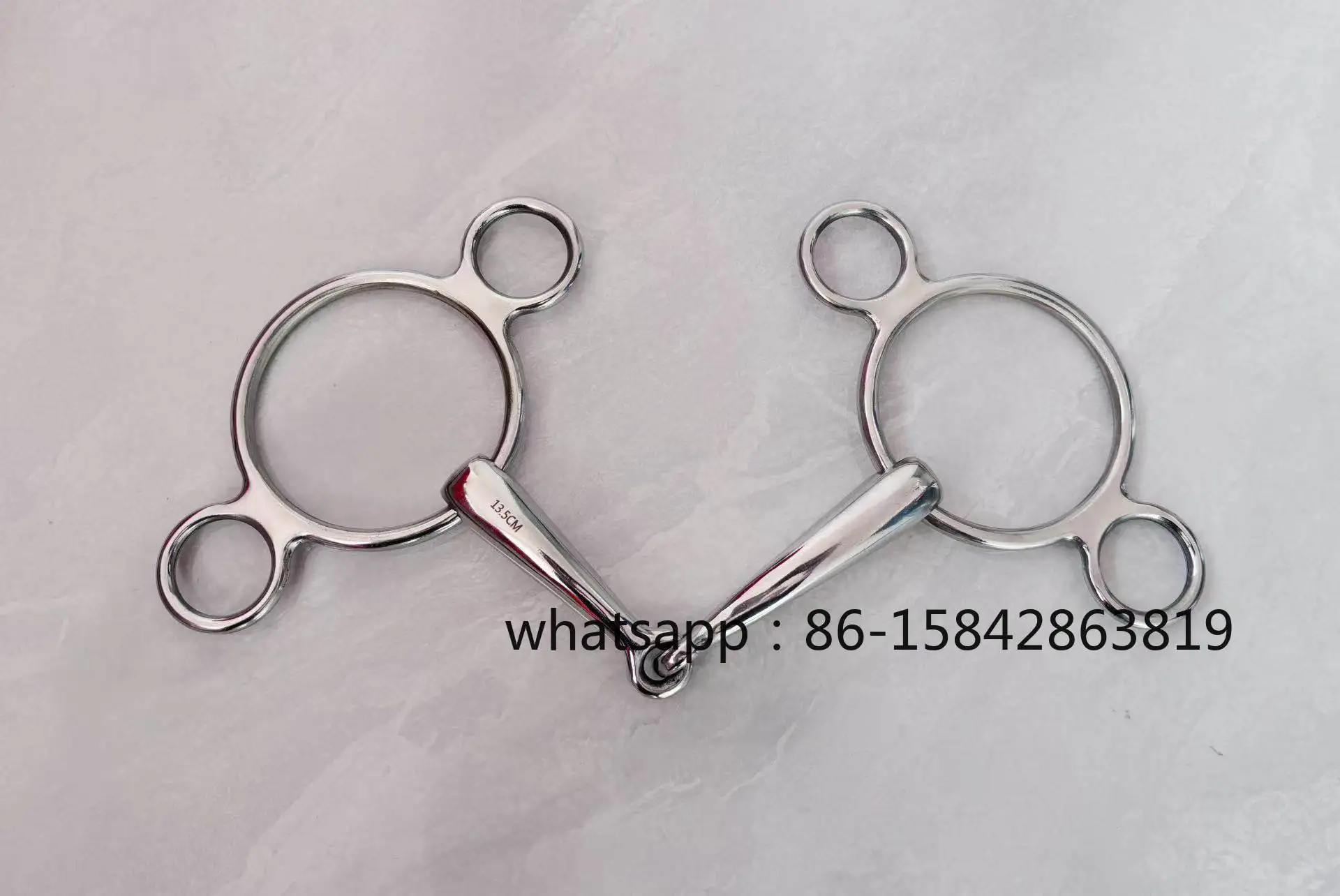 Stainless Steel Three Ring Show Jumping Bit with Bit Arms, Horse Equestrian Tack & Harness Accessories
