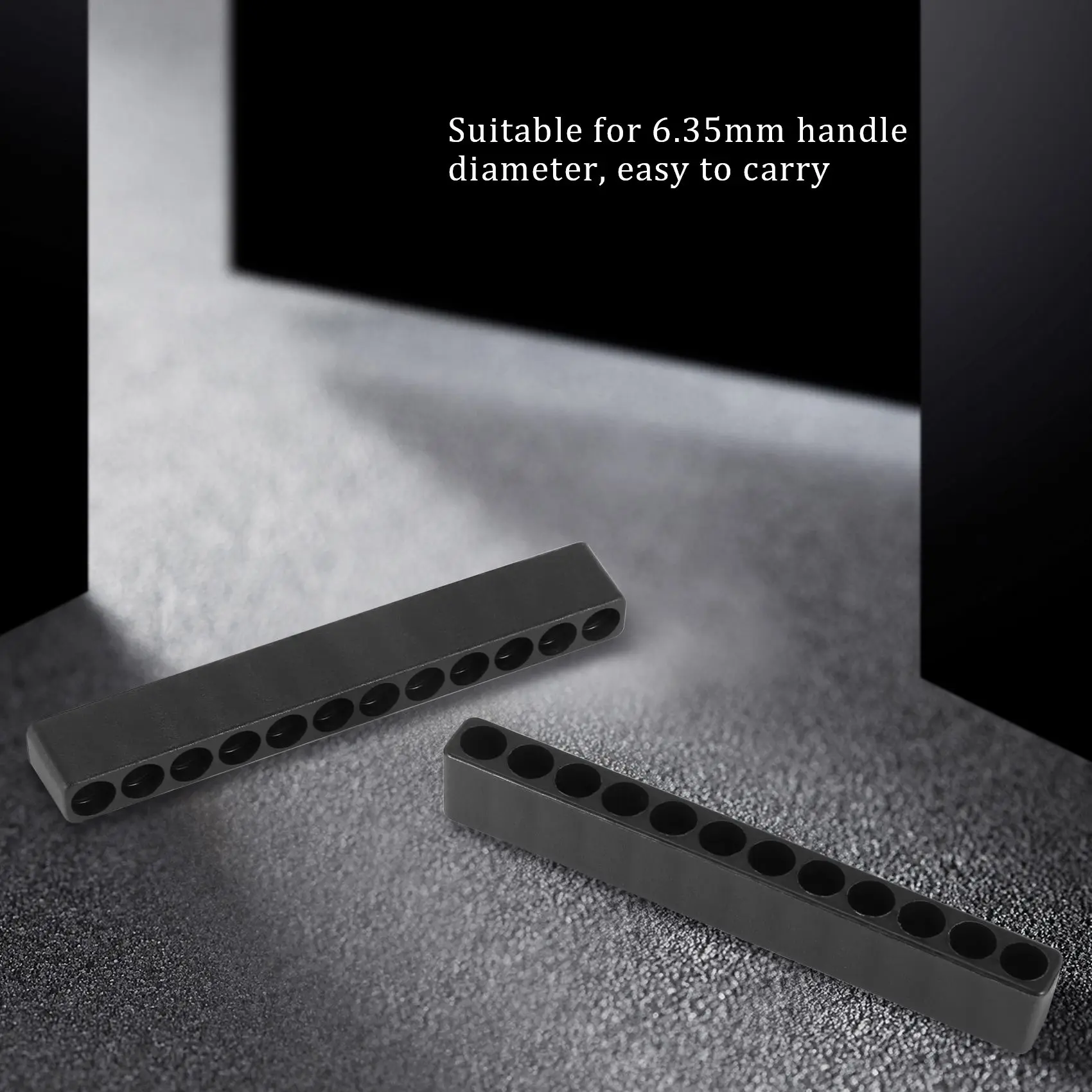 Trending Now 10pcs 12-Hole Screwdriver Bit Holder Box Block Black For Six Angle 6.35mm Handle