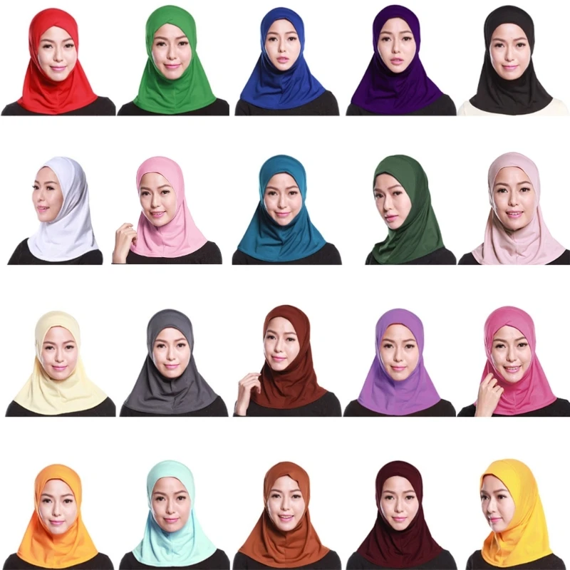 

New Muslim Mini Hijab Headscarf Full Cover Inner Islamic Arab Wrap Turban Hat