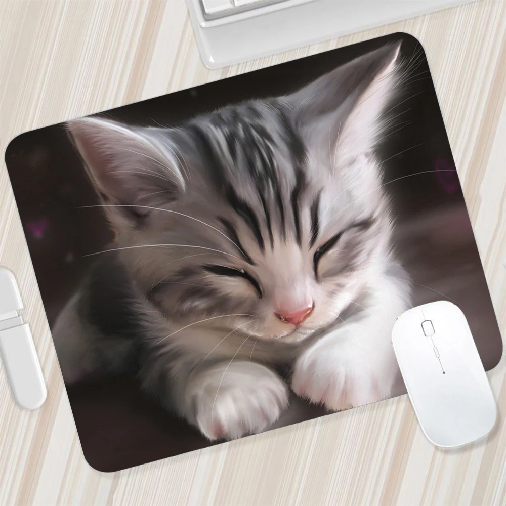 Cute Cat kitten Small Mouse Pad Gaming Mousepad PC Gamer Mouse Mat XXL Computer Office Pad Keyboard Mat Desk Pad Laptop Mausepad