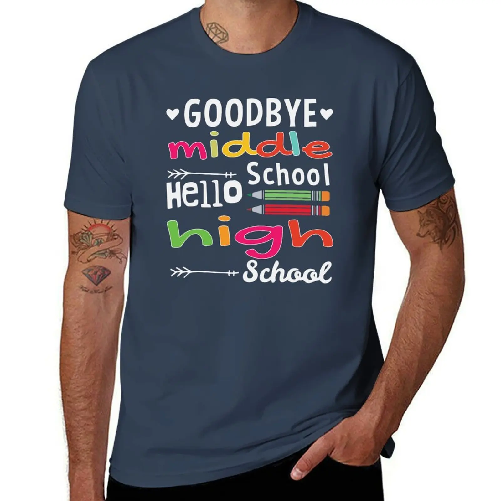 

Goodbye Hello Middle School School High T-Shirt Dry Fit Athletic Short Sleeve Shirt