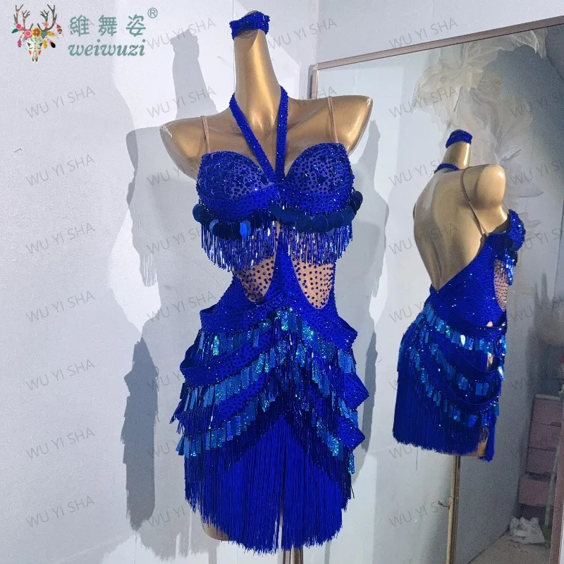 

Latin Dance Performance Dress Women Customsized Rumba Chacha Tanog Competiton Professional Costume Skirt Latin Dresses for Girl