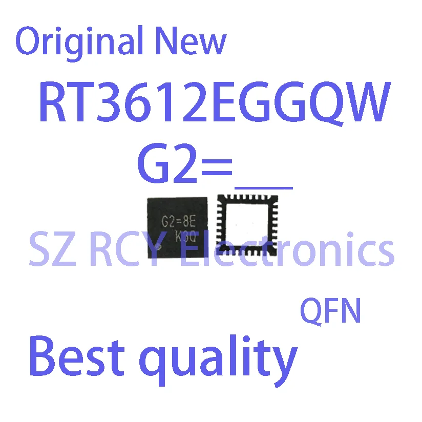 Chip IC eletrônico, Top Mark G2 XX QFN, RT3612EGGGGQ, RT3612EG, 2-5 pcs, Novo