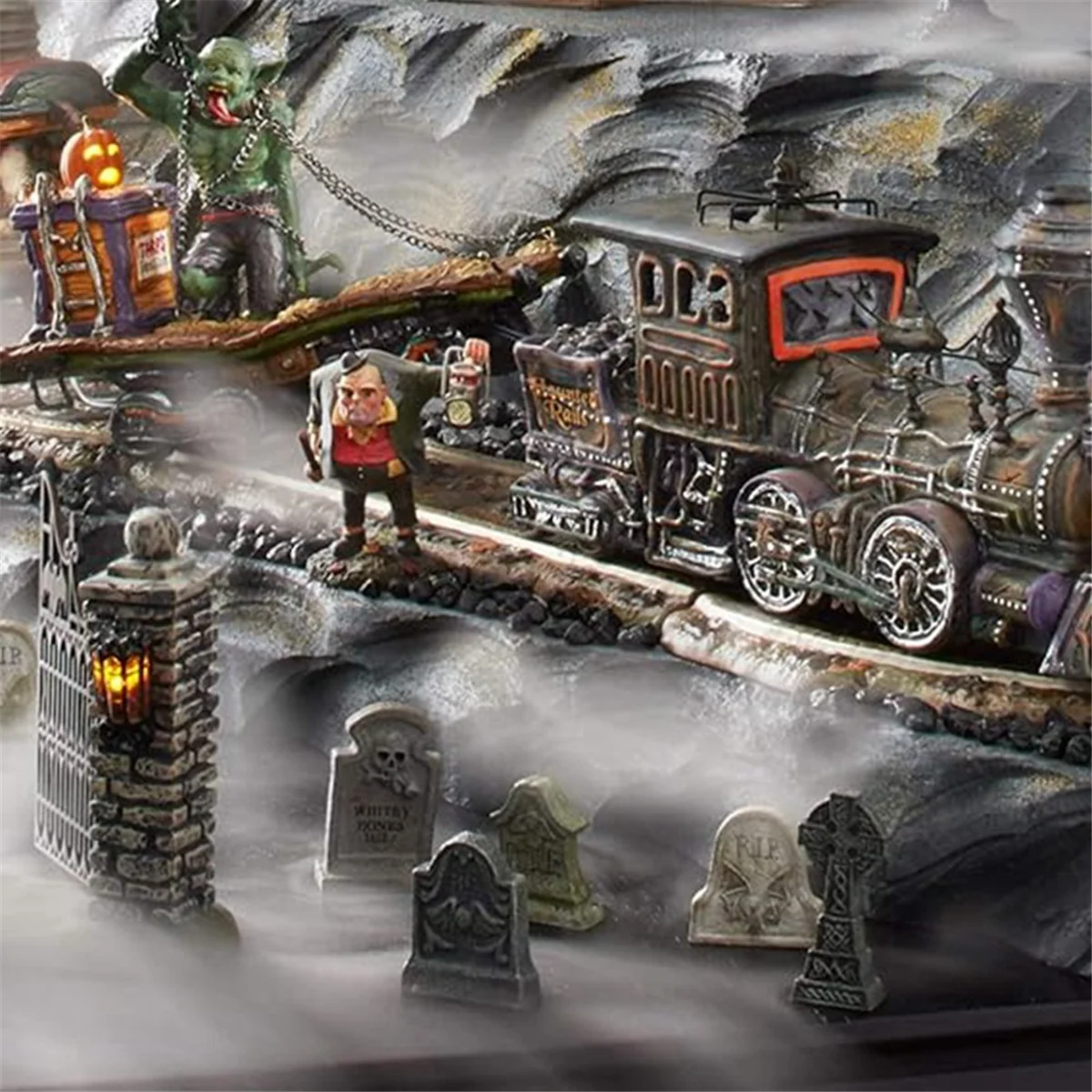 Resin Tombstones Ornaments Village Collections Tombstones Figurine Set, Multiple Sizes, Multicolor