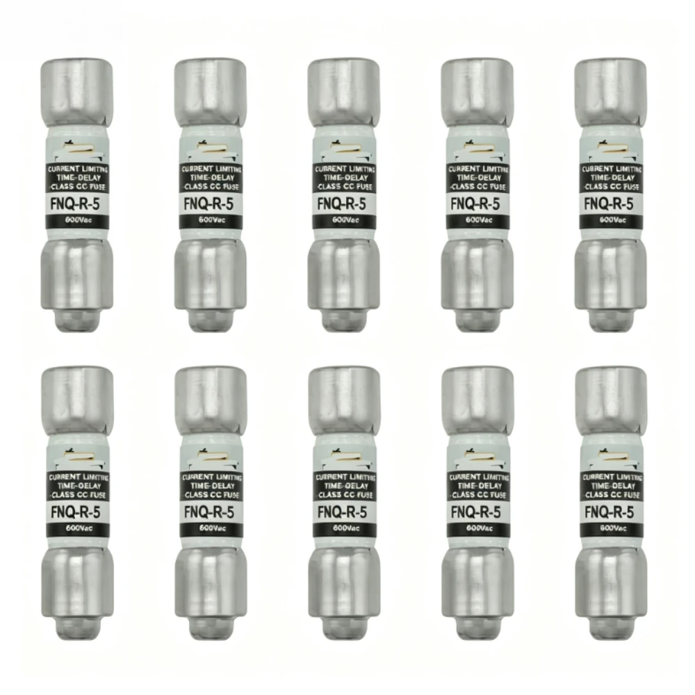 5/10pcs FNQ‑R‑5 5A Time Delay Fuse Class CC OEM Replacement Cartridge Fuse
