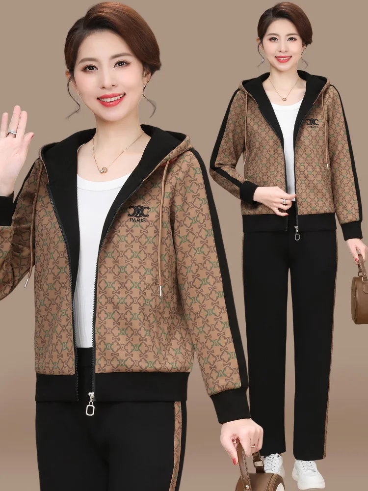 

Faionable Sportswear Set for Women over 50 Spring Clothing Wide Sli Top New 2026 Outerwear for Middle-Aged And ly ...