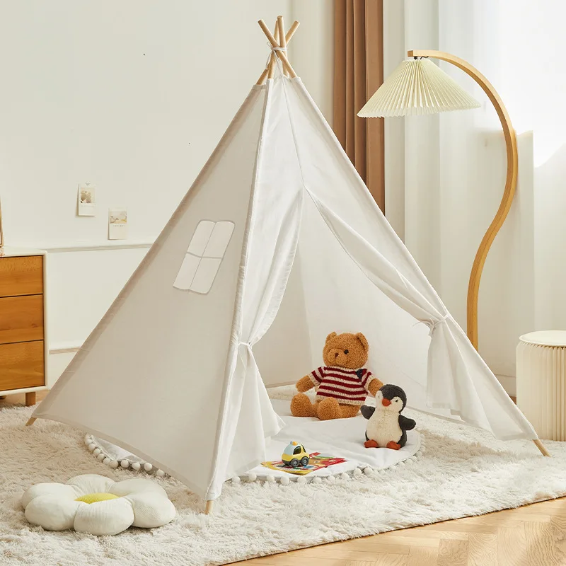 Pet Cat Dog Tent House Bed with Thick Cushion for Cats Dogs Deep Sleeping Indoor Canvas Soft Indian Puppy Teepee Pet Supplies