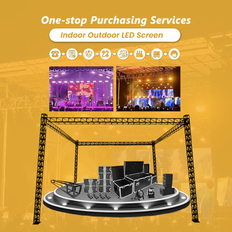 ENBON Rental LED Display Video Wall Panel Truss Support High Brightness 800-5500nits 3-Year Warranty SMD1212/1515 LEDs