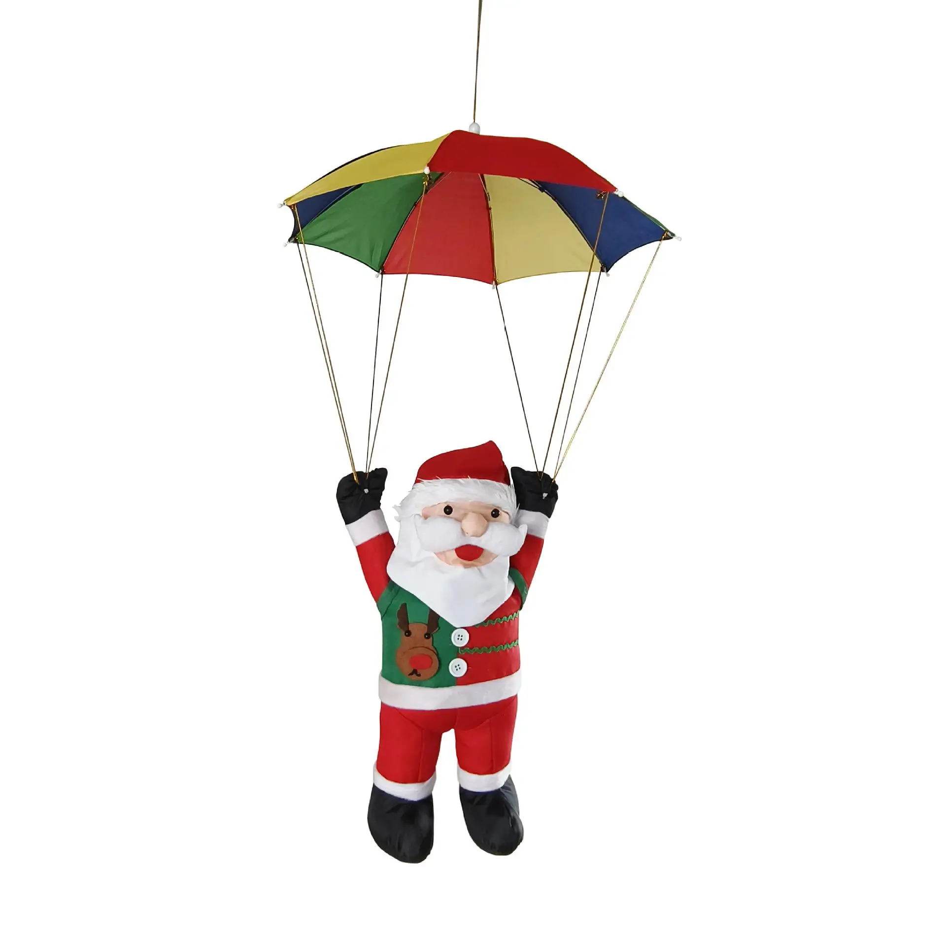 Parachute Santa Claus Hanging Decoration 52cm Umbrella for Stairway Decor