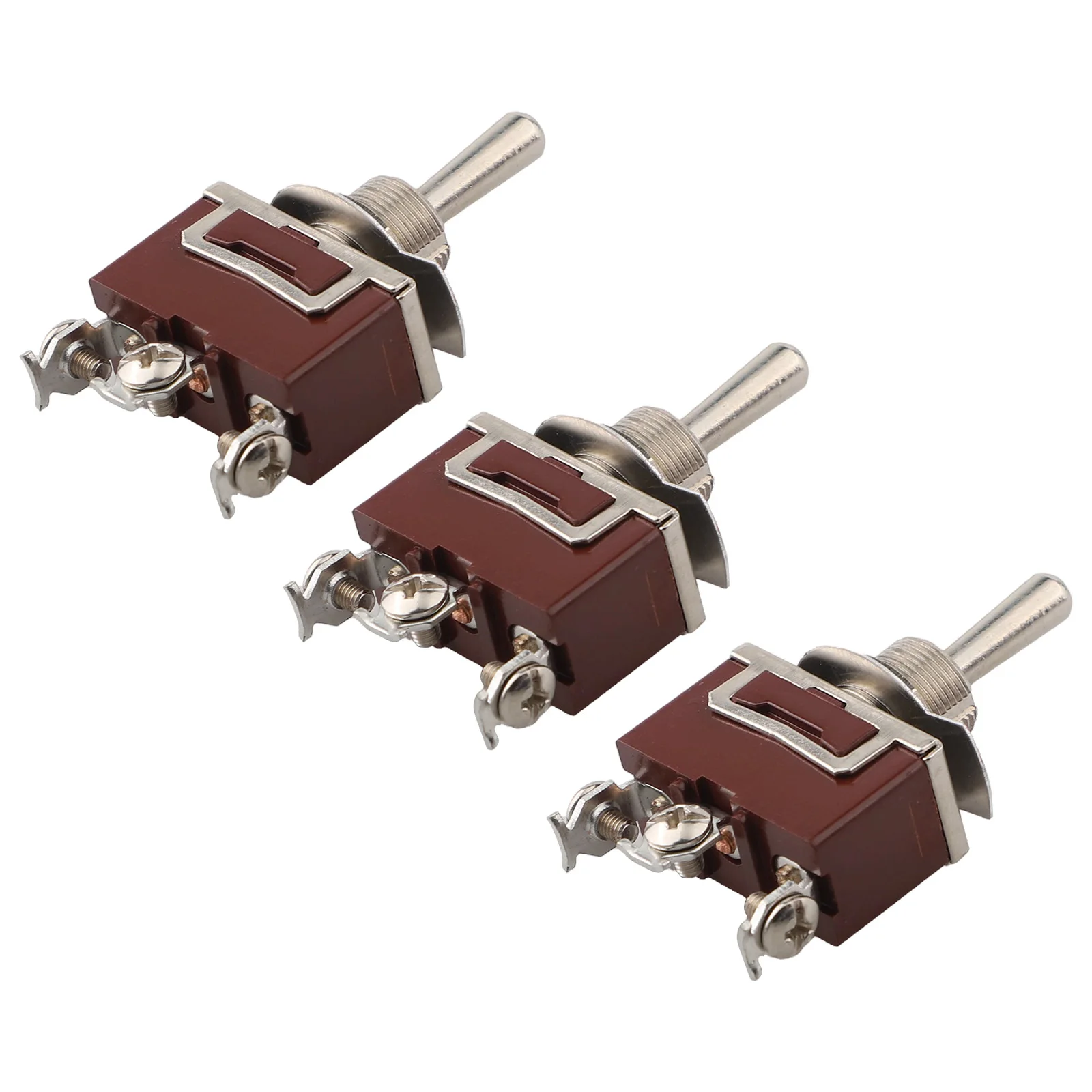 Momentary For Toggle Switch Pack of 3 SPDT (On)-Off-(On) 20A 125VAC 15A 250VAC Metal Housing Screw Terminal Mounting Style