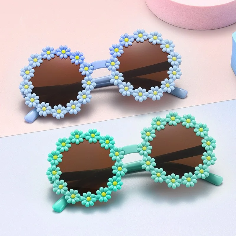 Kids Sunglasses Sunflower Baby Glasses Fashionable Flower Ring Sunscreen Sun Eyeglasses Children Cartoon Daisy Sunglasses