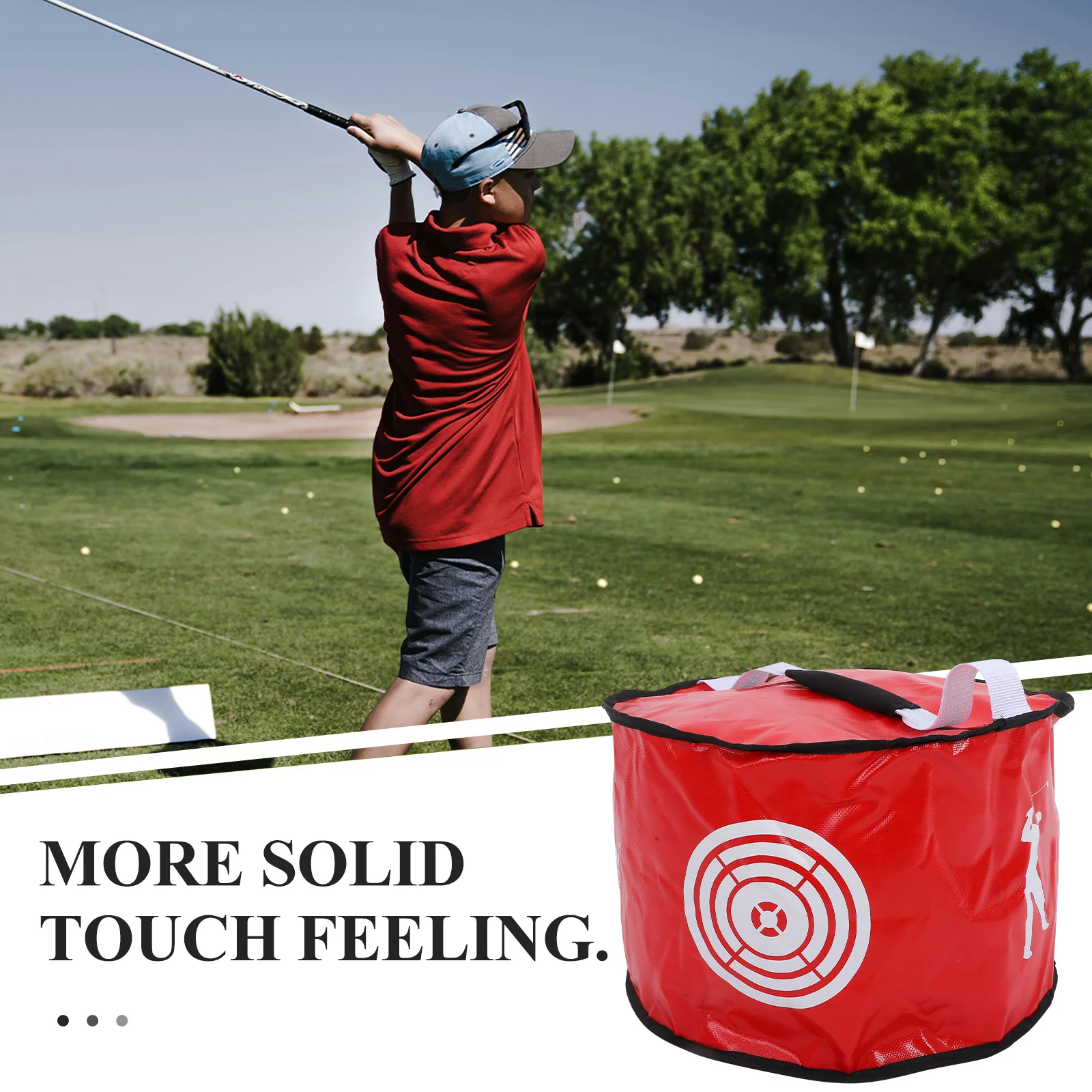 

Swing Training Bag Red Thickened Waterproof Fabric For Golf Strike Bag With Target Pattern Diy