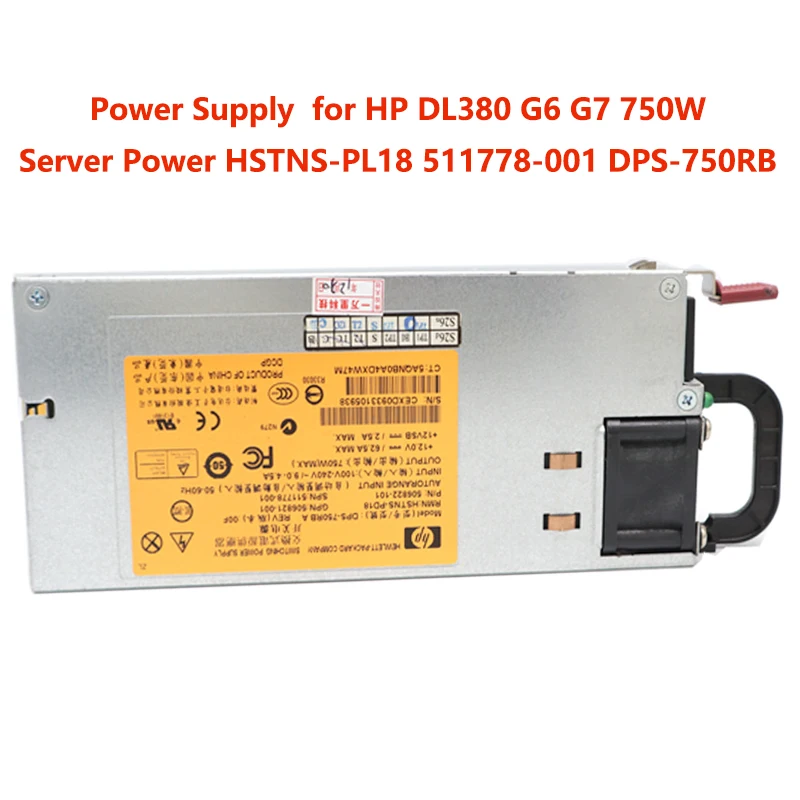 Imagem -04 - para hp Dl380 g6 g7 750w Potência do Servidor Hstns-pl18 511778001 Dps750rb Uma Fonte de Alimentação Mineração