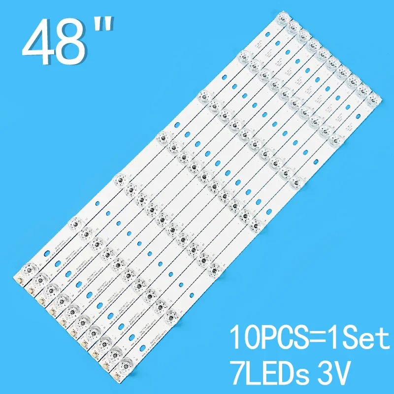 Nieuwe 10 Stks/partij 476Mm 7Leds 3V Voor 48 "Tv Rohs JS-LB-D-JP4830-071DBAD 48s600 CF-50FA1