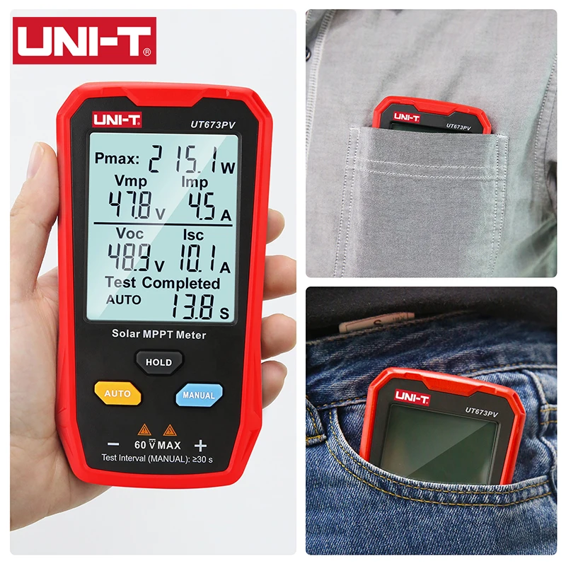 UNI-T UT673long Solaire MPPT Mètre Puissance Maximale Testeur Panneaux Photovoltaïques Tracker Patricia Circuit Ouvert Tension Pmax LAJVoc Lsc Test
