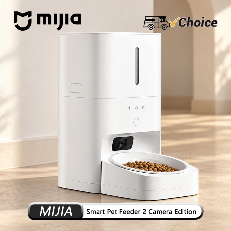 Original NEW Mijia Smart Pet Feeder 2 Camera Edition 5MP 940nm Night Vision AI Pet Detection 150° Wide Angle China Version CN