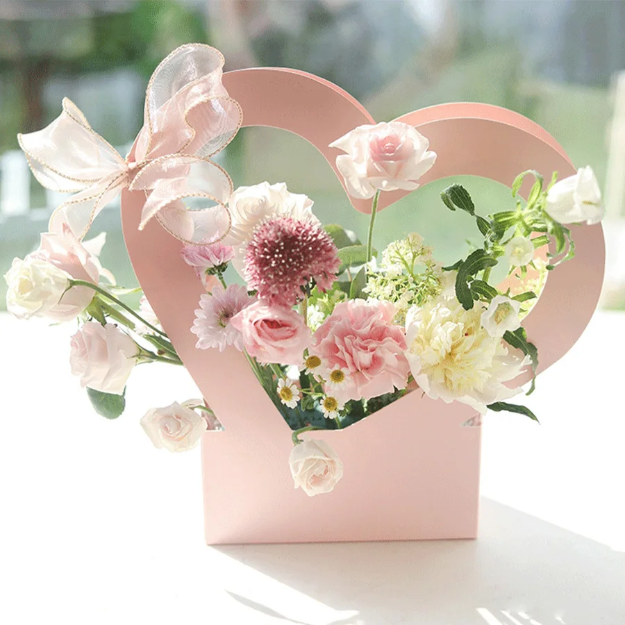 

Paper Flower Box for Arrangement Bouquet Flower Gift Bags with Handle Waterproof Packaging Floral Wrap Wedding Birthday Party