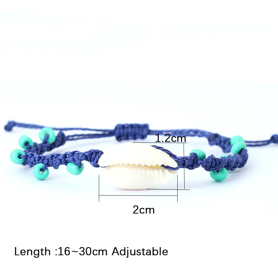 Noter Bohemia Macrame Bracelet Adjustable Unisex Beach Shell Braslet 4mm Blue Howlite Braclet Handmade Surfing Jewelry Pulseria - view 3