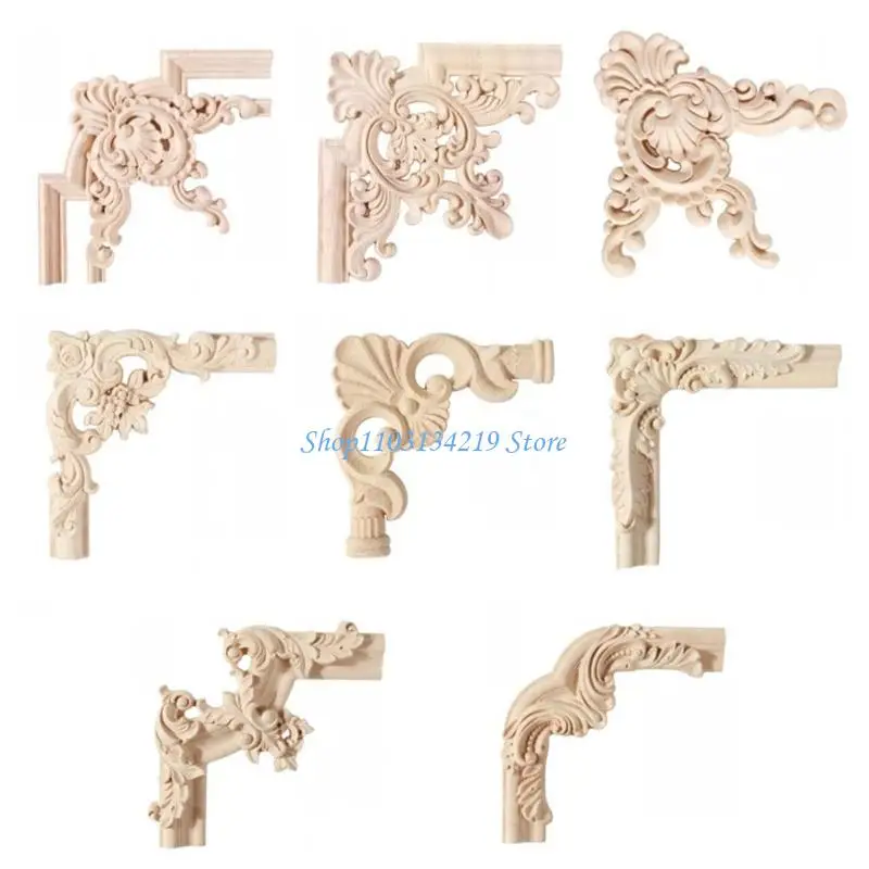 

N5KC Luxury French Corner Floral Wooden Background Wall Art Carvings