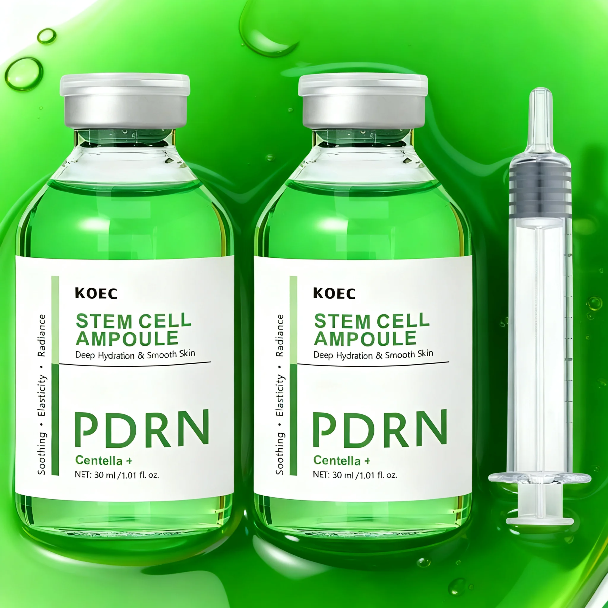 PDRN Centella Stammzellen-Ampulle Gesichtsserum 30ml, Tiefenwirksame Feuchtigkeitspflege, Steigert Elastizität und Ausstrahlung für Glatte Hautpflege