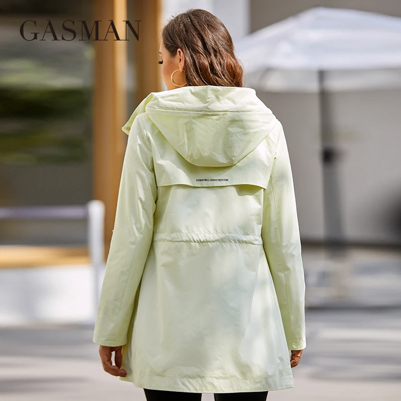 Imagem -05 - Gasman Cabolsa Feminino Primavera 2023 Moda Curto Casual Windbreaker Qualidade Jaquetas Femininas Fino à Prova de Vento Trench Coats Outwear 8211