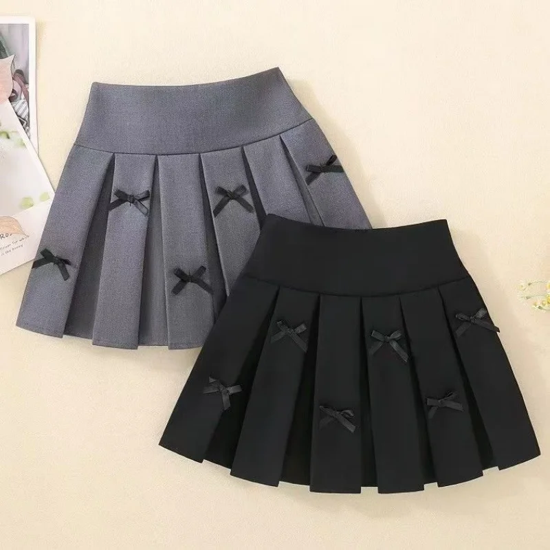 

Girls' Solid Color Pleated Skirt Spring 2025 Little Girl's Skirt Korean Children's College Style Skirt