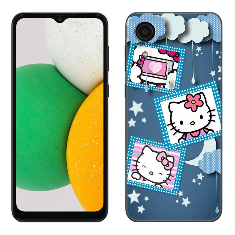 Sanrio Hello Kitty Phone Case For Samsung Galaxy A01 A03 Core A04 E A02 A05 A10 A20 A21 A30 A50 S A6 A8 Plus A7 2018 Black Cover