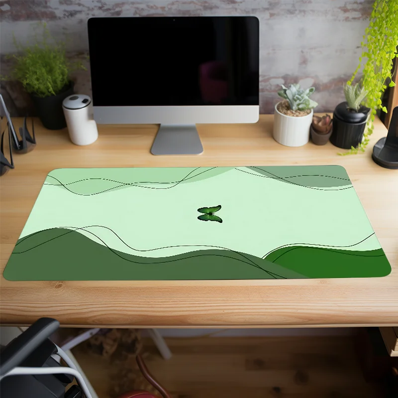 Green Butterfly ASbstract style Mouse Pad Natural Rubber Anti-Slip Office Desk Mat Perfect Gift for Office Workers and Teens