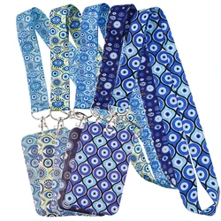 Vintage Turkish Evil Eye Strap Lanyard for Keys Keychain Badge Holder ID Credit Card Pass Mobile Phone Charm Accessories Gifts
