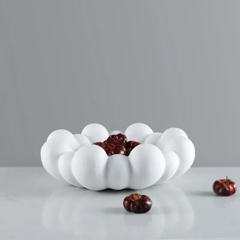 Black White Cloud Shape Resin Snack Dried Fruit Storage Tray Ornaments Home Coffee Table Decoration Hotel Club KTV Plate Crafts