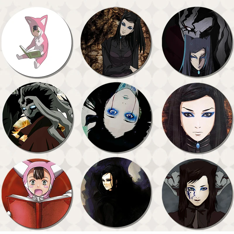 

58mm Anime Ergo Proxy Tinplate Pins cartoon Character Icon Badge Handmade Brooches for Backpack Clothes Decoration