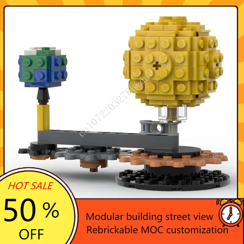 

102 шт., модульная MOC «Земля и солнце», креативная модель с видом на улицу, строительные блоки, архитектура, сделай сам, образовательная сборка, игрушки, подарок