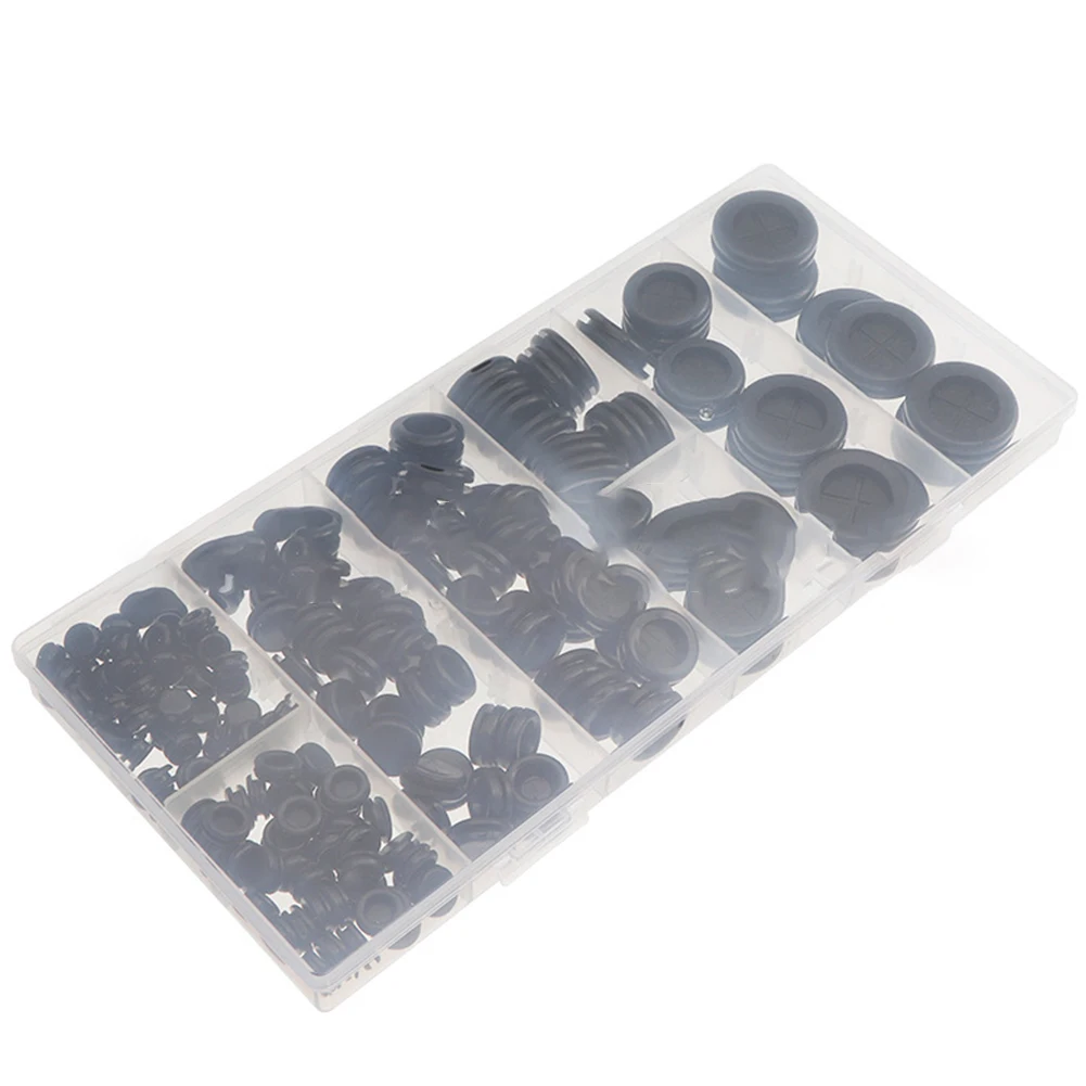 

Comprehensive Protection for Wires and Outlets 170pcs Rubber Sealing Ring Set Black Double Sided Various Sizes