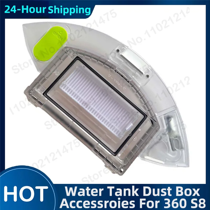 Water Tank Dust Box Parts For 360 S8 Sweeping Robot Vacuum Cleaner Collection Dust Bin Box With Filter Replacement Accessories