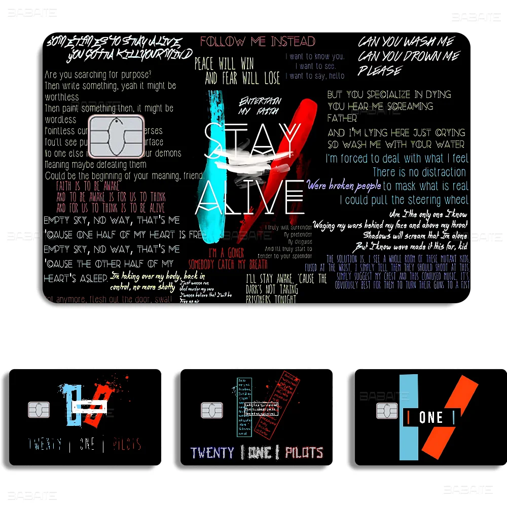 Twenty One Pilot Anime Young Creidt Card Debit Card Sticker Film Case Front Tape For Small Big Chip No Chip