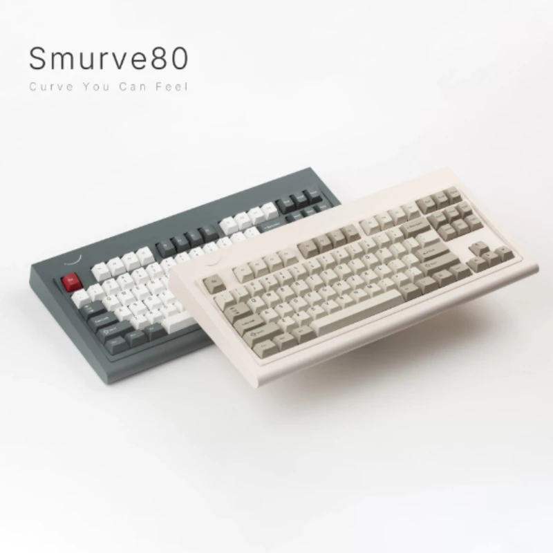 Smurve80 2.4G Curved Keyboard Kit Customized Material Hot-swapping Gasket Third Mode RGB Mechanical Keyboard VIA for PC System