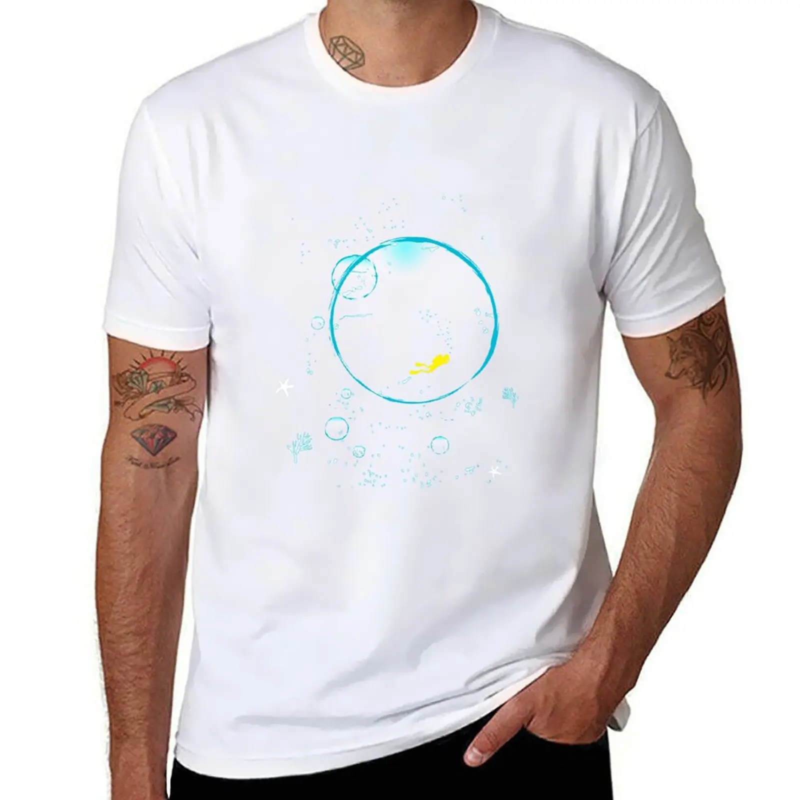 

Scuba Diving air bubbles T-Shirt man t shirt heavy cotton t shirt for man 100 percent cotton T-Shirt