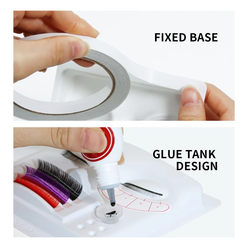 CNKESS Factory Wholesale Plastic 3 In 1 Face Palette Display Lash Training Practice Tray Set accessori per strumenti per ciglia finte
