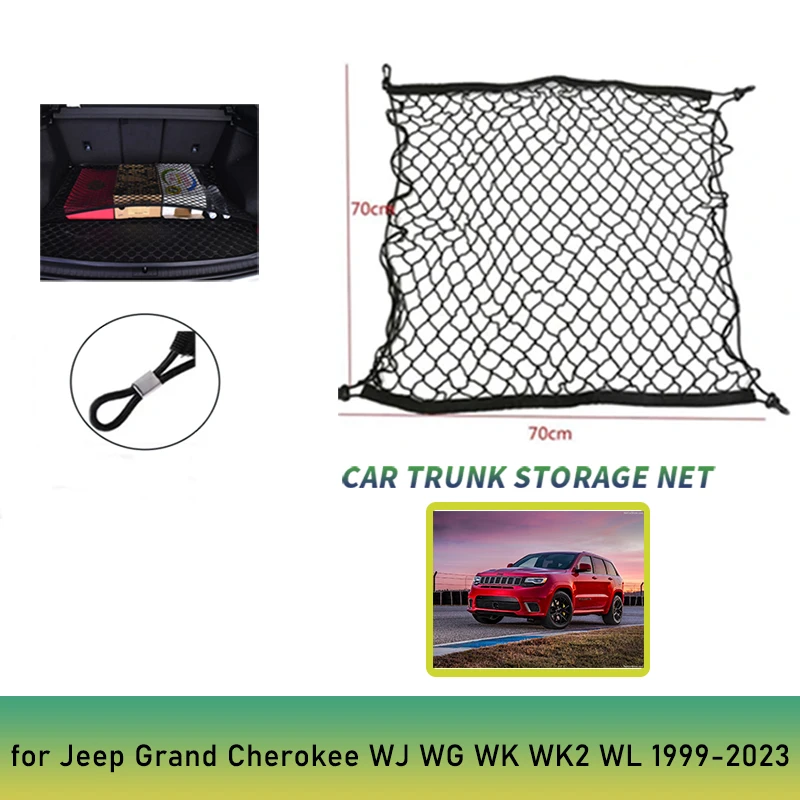 4 HooK for Jeep Grand Cherokee WK2 WJ WH WG WK WL 1999-2023 2001 2005 2008 2010 Car Trunk Net Rear Cargo Storage Net Accessories