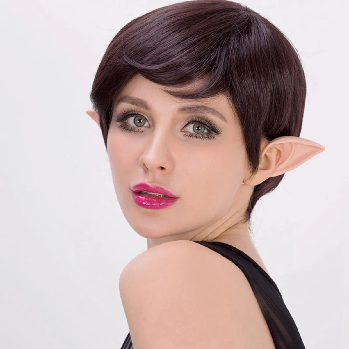 FORW-2 Pair PVC Fairy Pixie Fake Elf Ears Halloween Mask New Party Mask Scary Halloween Decoration Soft Pointed Prosthetic Ears