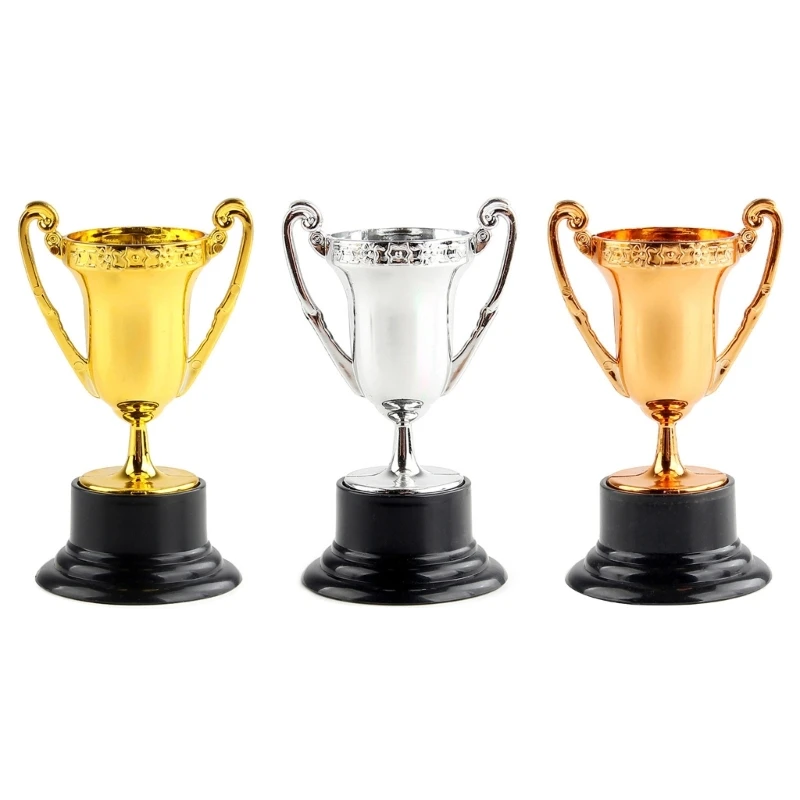 Little Trophies Award Plastic Prize Cup Bulk 10Pieces Model Trophies for Family Gathering School Sport Competition Props