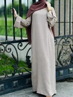 Eid femmes Robe musulmane Abaya solide élégant dubaï robes Largos robes longues caftan Robe arabe fête Caftan Jalabiya Ramadan 5