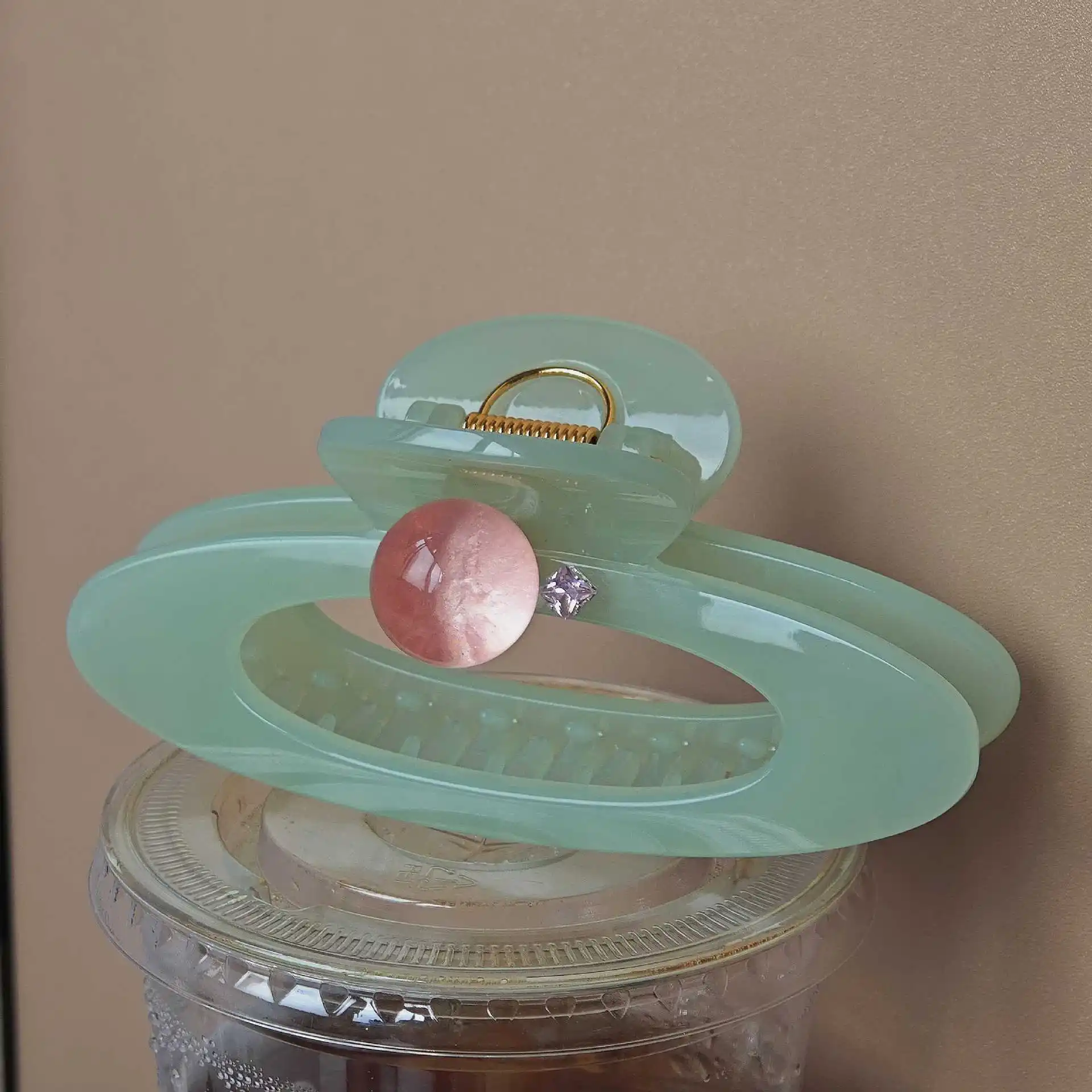 

Muweordy Super Beautiful Blue Series Hair Claw Large Oval Crab Hair Clip Korean Personality Claw Clip Hair Accessories for Women