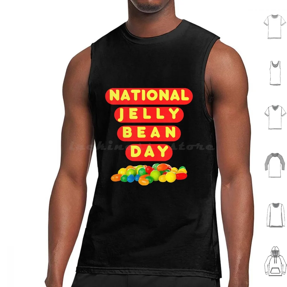 Día Nacional de Jelly Bean, 22 de abril, camisetas sin mangas de comida para vacaciones de Pascua, algodón estampado, Día Nacional de Jelly Bean, Feed Me