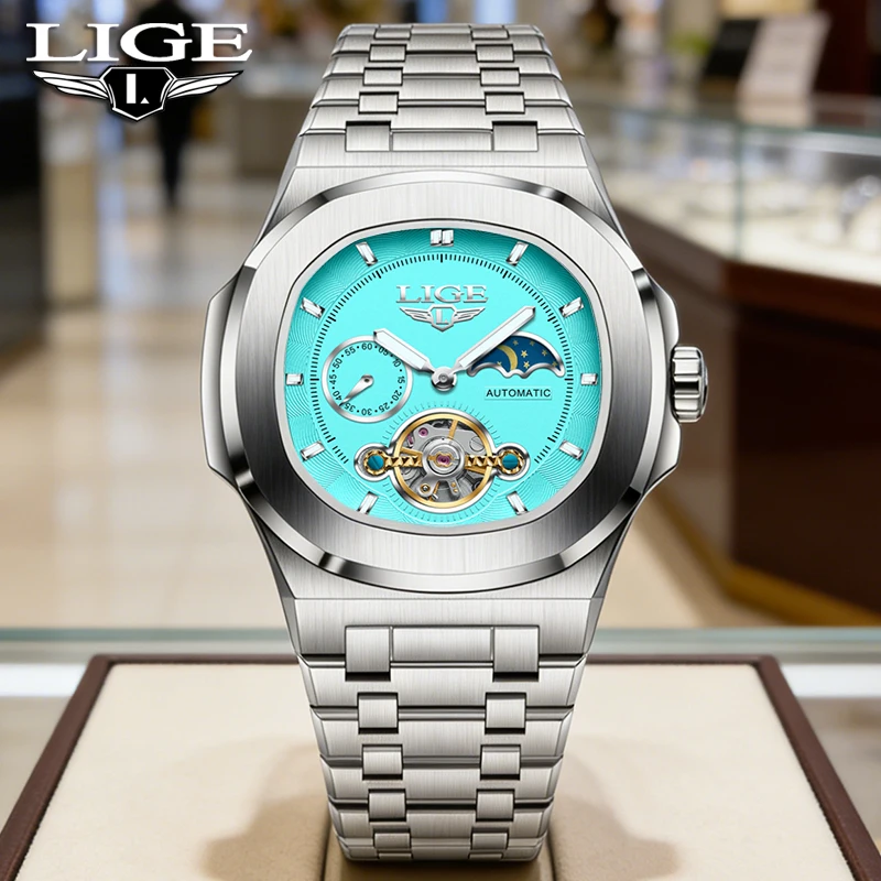 

Мужские классические автоматические часы LIGE 2026: модные, роскошные, механические, спортивные, водонепроницаемые, светящиеся, наручные часы, подарки, Reloj