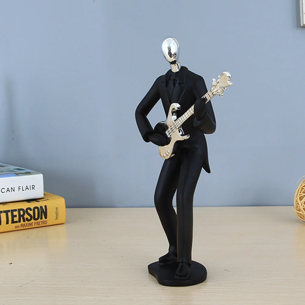 

1Pcs Premium Resin Musical Character Ornament Modern Guitar Decor for Home Office Desktop Holiday Gift Decoration